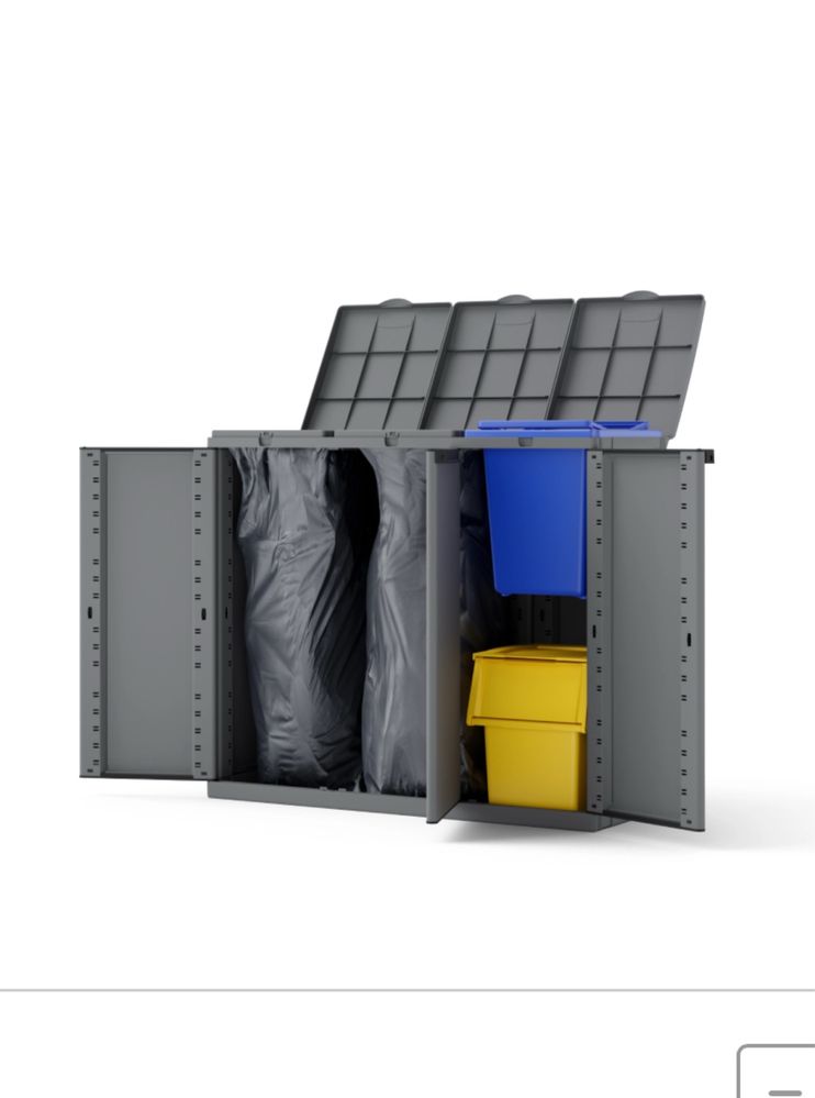 Conj. Armário Exterior + Baldes Reciclagem Spaceo