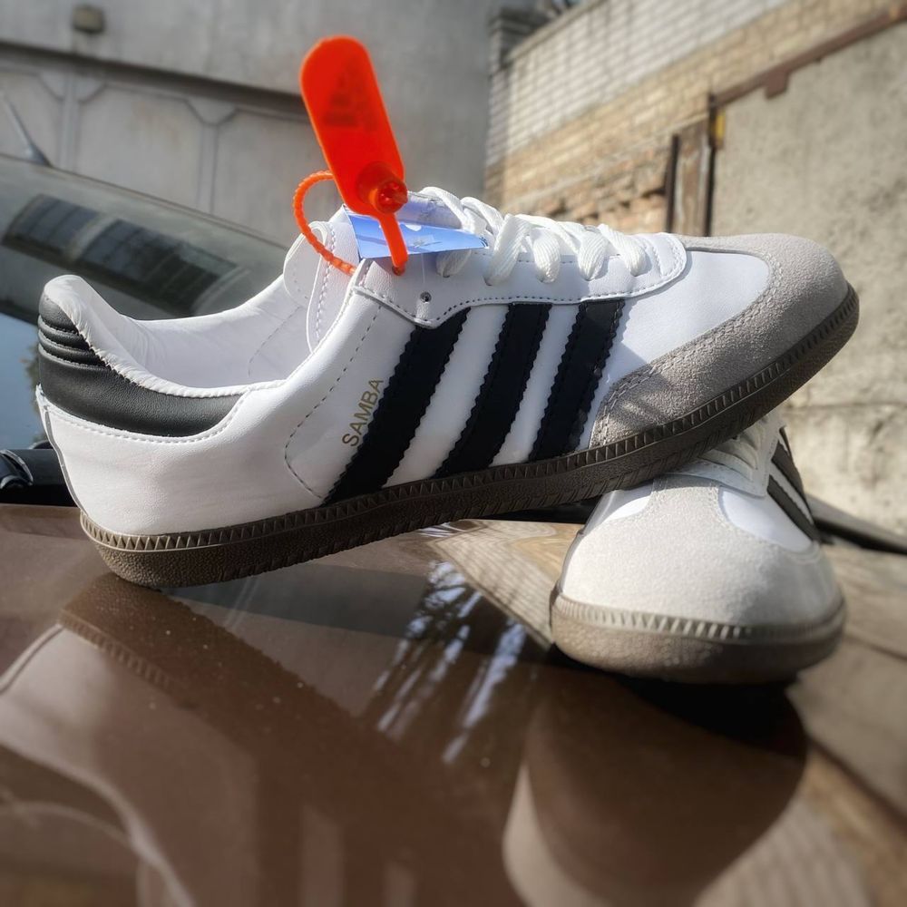 Adidas Samba white&black кроссовки самба