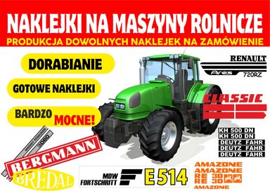 Naklejki na maszyny rolnicze dorabianie zamienniki