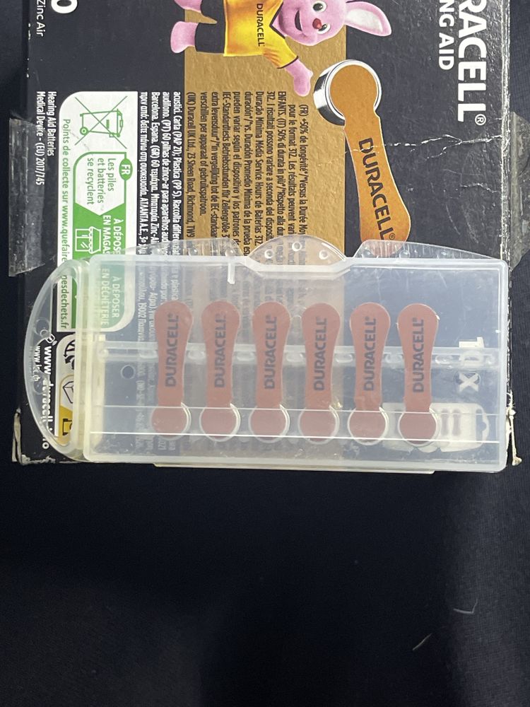 Baterie do aparatu słuchowego DURACELL listek 6 szt PR41 312