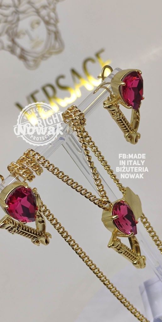 Kolczyki wiszące Versace crystal earrings