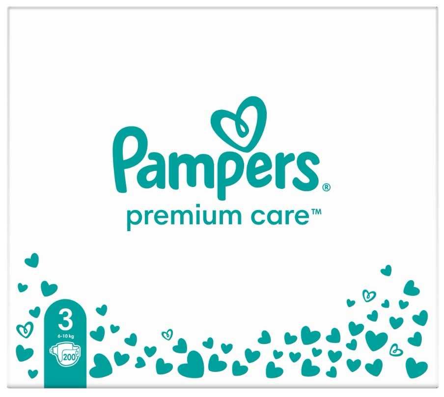 Pieluszki Pampers Premium Care 6-10kg Rozmiar 3 200szt. Made In Poland