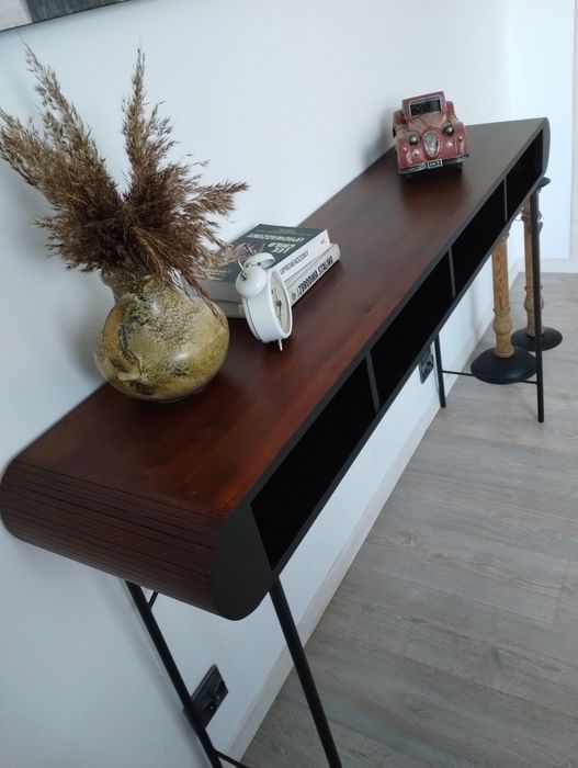 Unikatowa konsola drewno metal