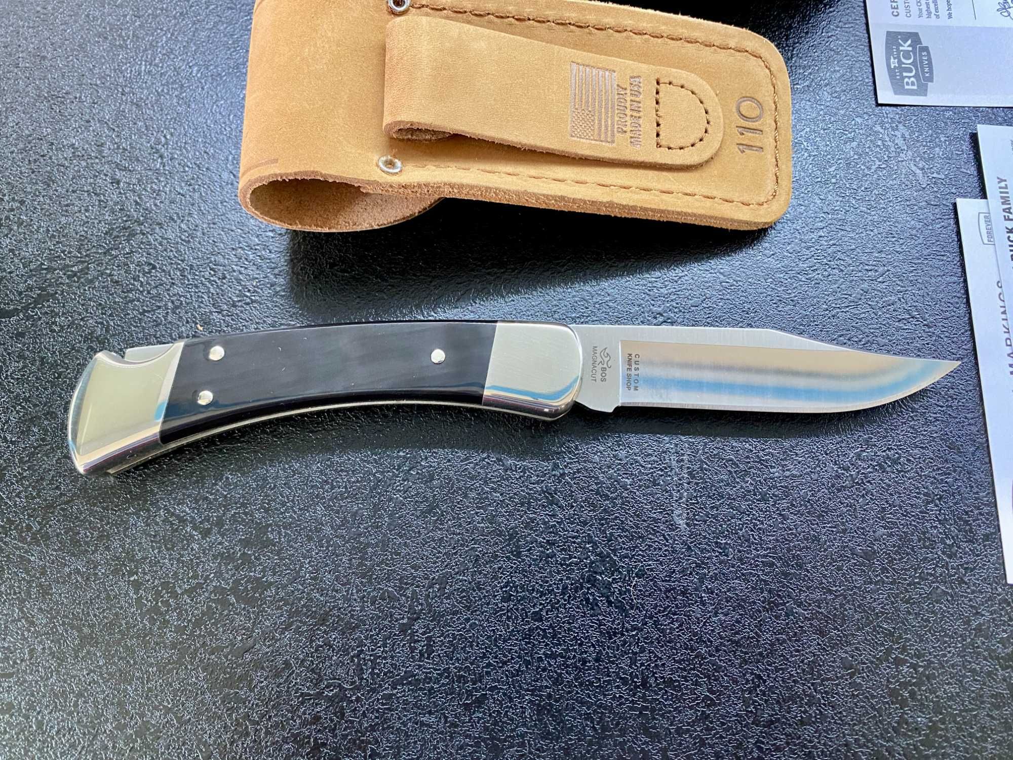 Buck 110 Custom, BOS Magnacut, WaterBuffalo. 2024 р.в., США