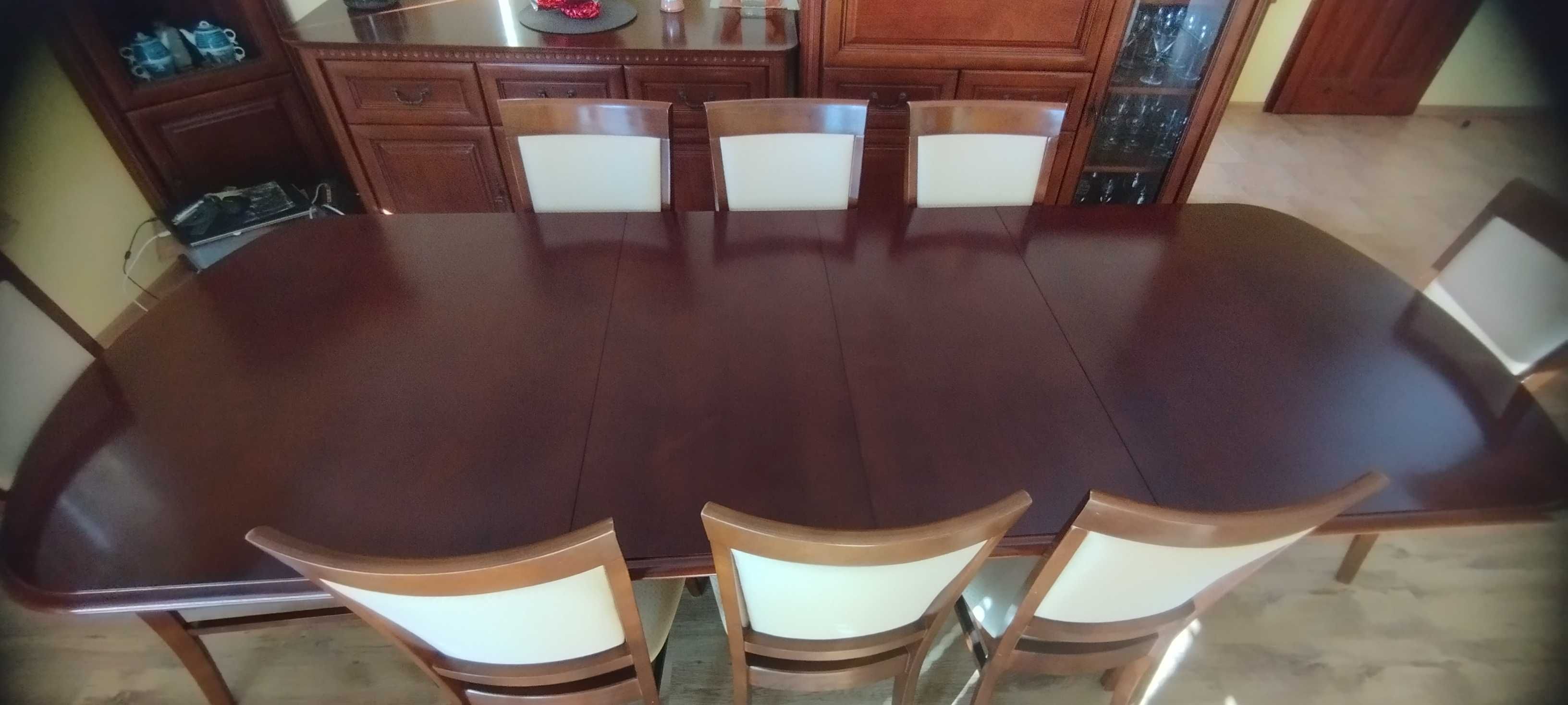 drewniany rozkładany stół do 270cm + 8 krzeseł Bydgoskie meble Firenze
