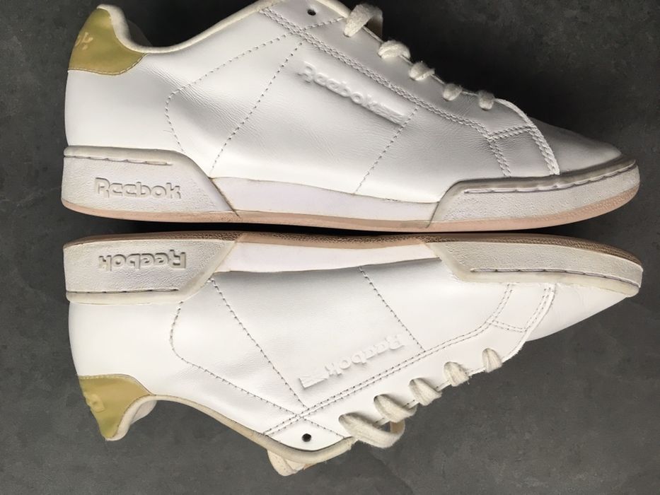 Белые кеды Reebok leather vintage кроссовки