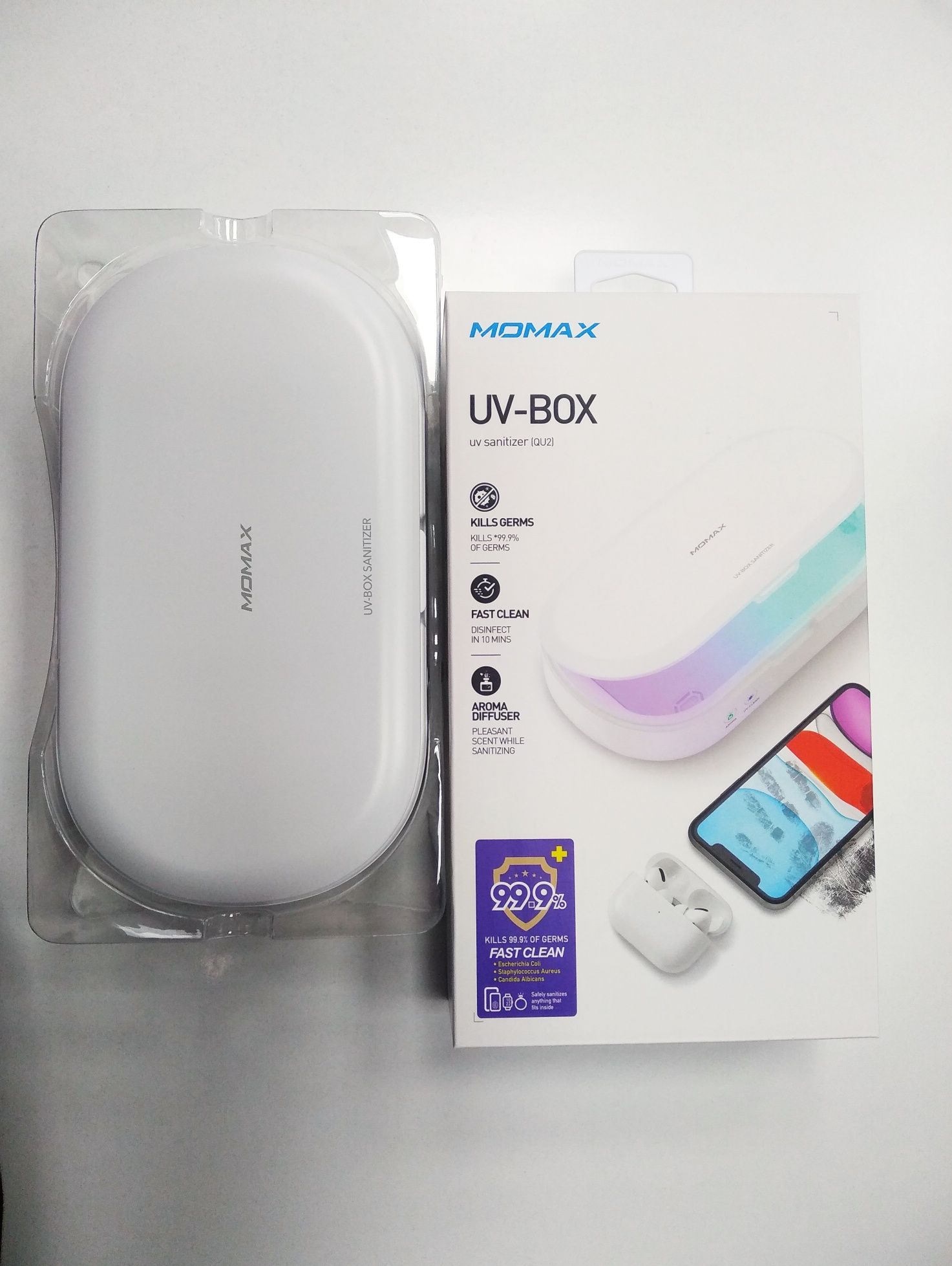 Дезинфектор ультрафіолетовий "Momax QU2W UV-Box Sanitizer" (White).