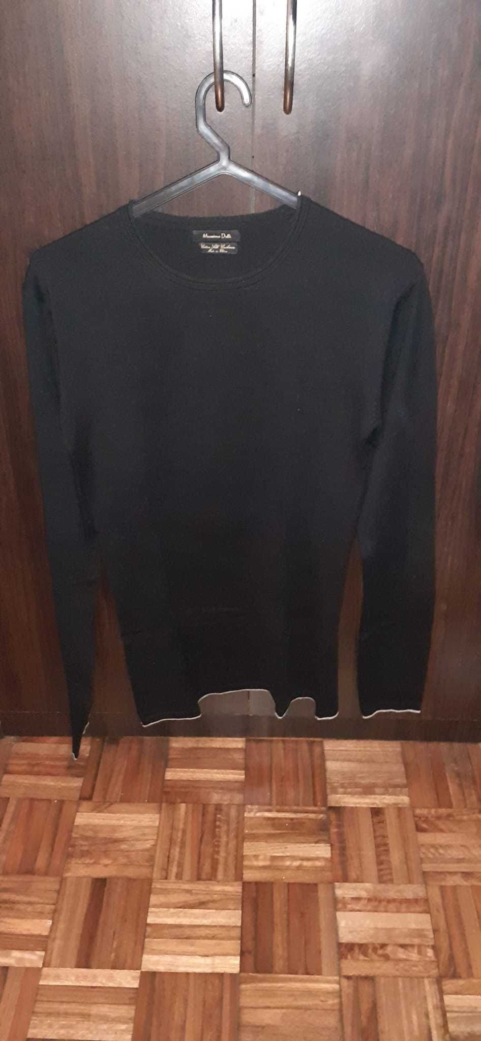 Camisola fina Slim Fit Preto- Massimo dutti
