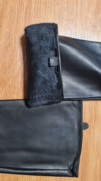 Шкіряні, довгі перчатки, розмір 8½