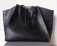ZARA Basic torba czarna shopperka modern