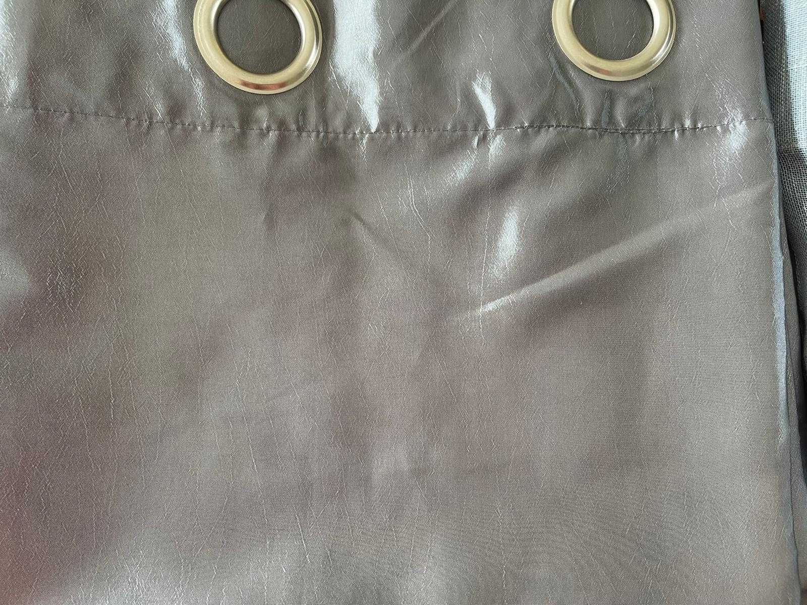 4 Cortinados Cinza acetinado (2 pares)