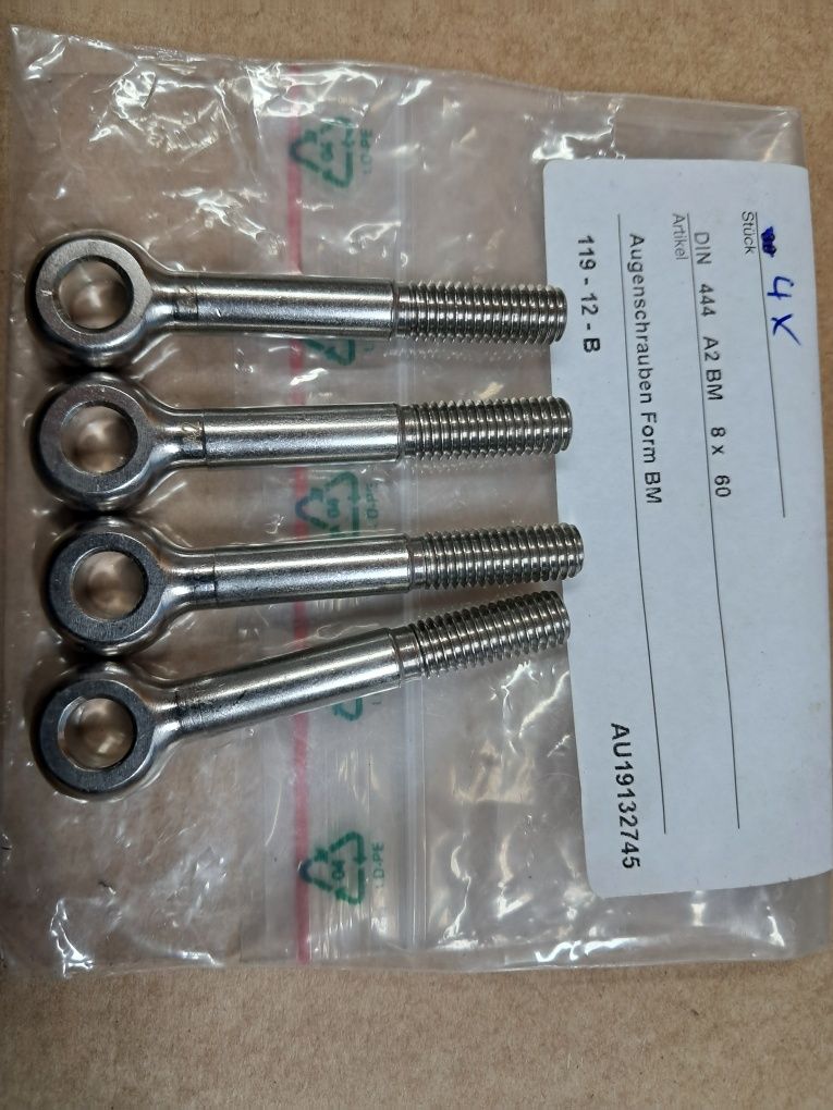 Parafusos de olhal de precisão en INOX