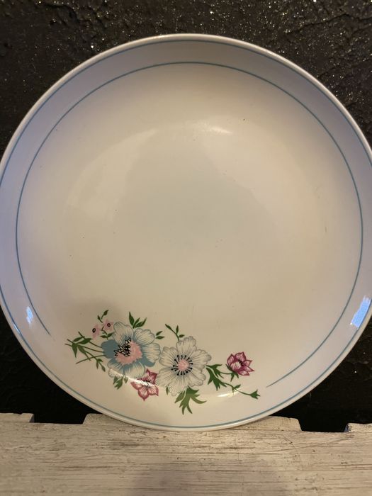 Talerz porcelanowy obiadowy duzy porcelana retro vintage prl