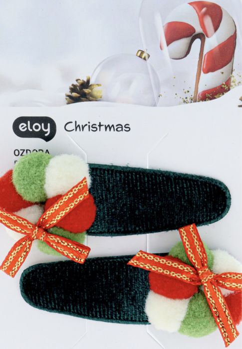 Spinki Eloy pluszowe wieńce świąteczne 2szt.