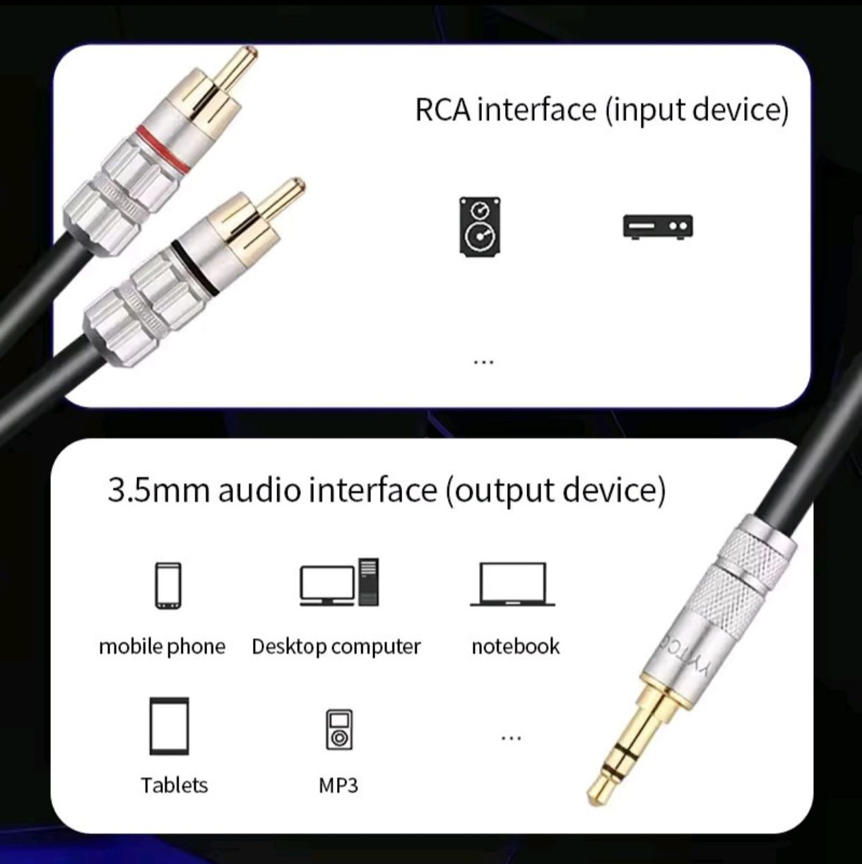 Кабель YYTCG-CM AUX 3.5 to rca