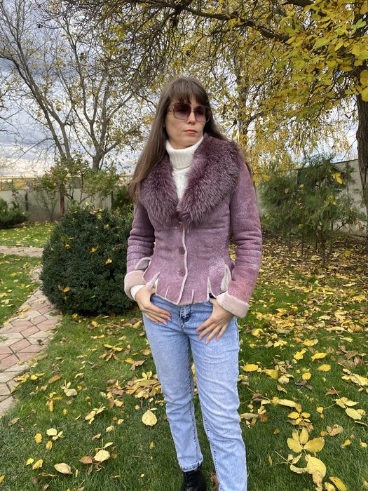 Натуральна коротка дубленка