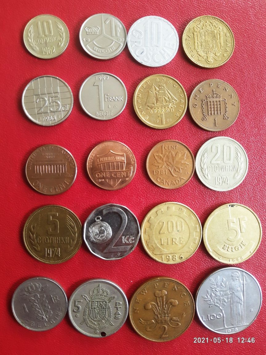 монеты мира 20 шт.