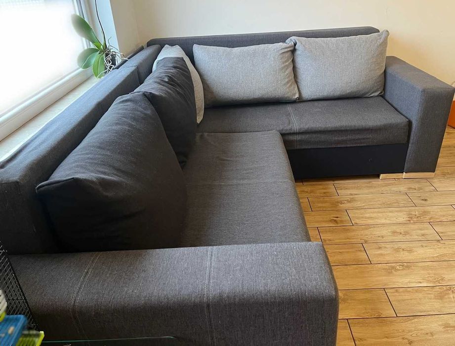 Zarezerwowany - Narożnik z funkcją spania - tkanina - oddam