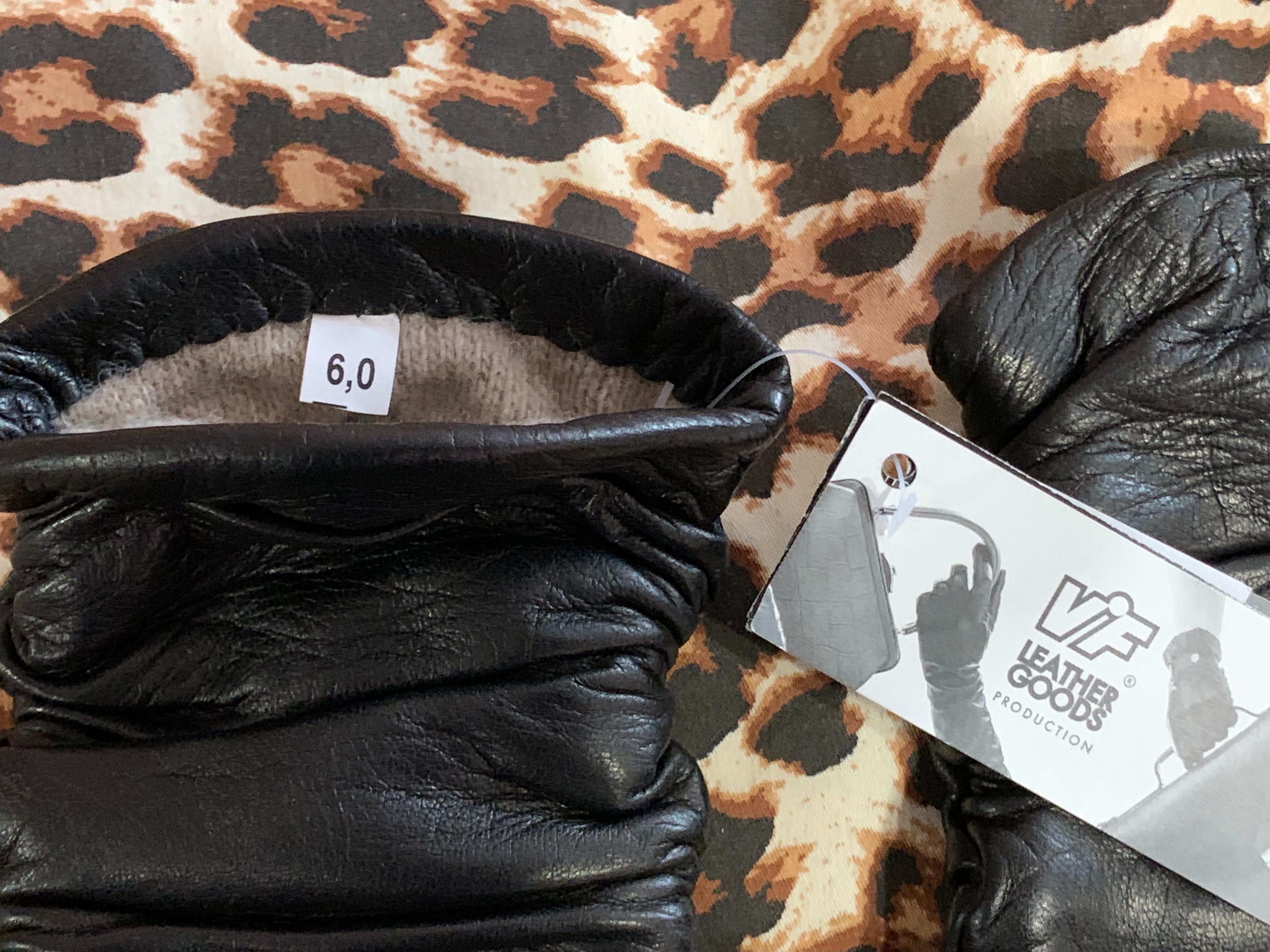 Новые VIF Leather Goods р. 6,0 100% кожаные/шерсть женские перчатки