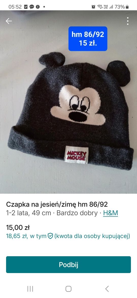 Czapka jesień/zimą.