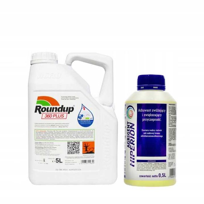 Środek na chwasty Roundup Plus 360 SL 5 L + hiperion 0,5 L !
