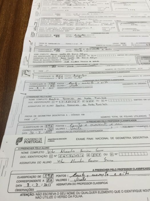 Explicações de Geometria Descritiva em Guimarães .