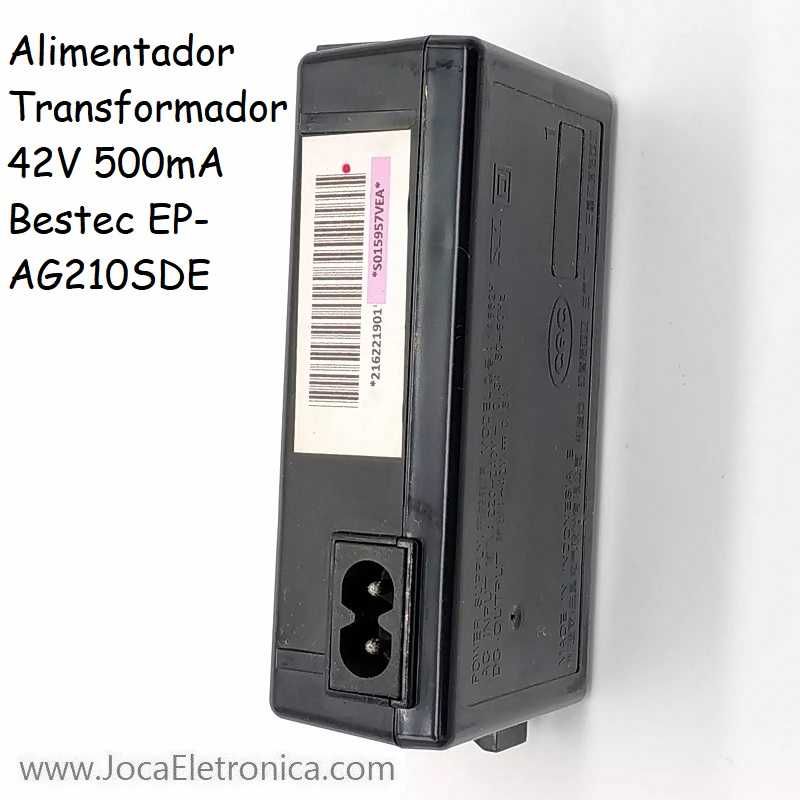 Alimentador Transformador 42V 500mA Bestec EP-AG210SDE