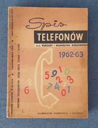 Książka telefoniczna Spis telefonów m. st. Warszawy 1962-63