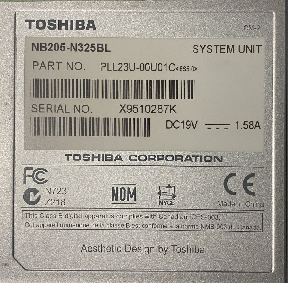 Toshiba mini NB205-N325BL