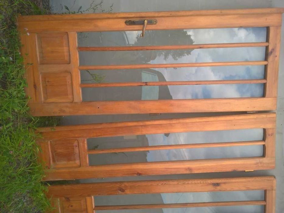 Zestaw 2x DRZWI Wewnętrzne 75+45cm Drewno Natural SOSNA Lakier Zawiasy