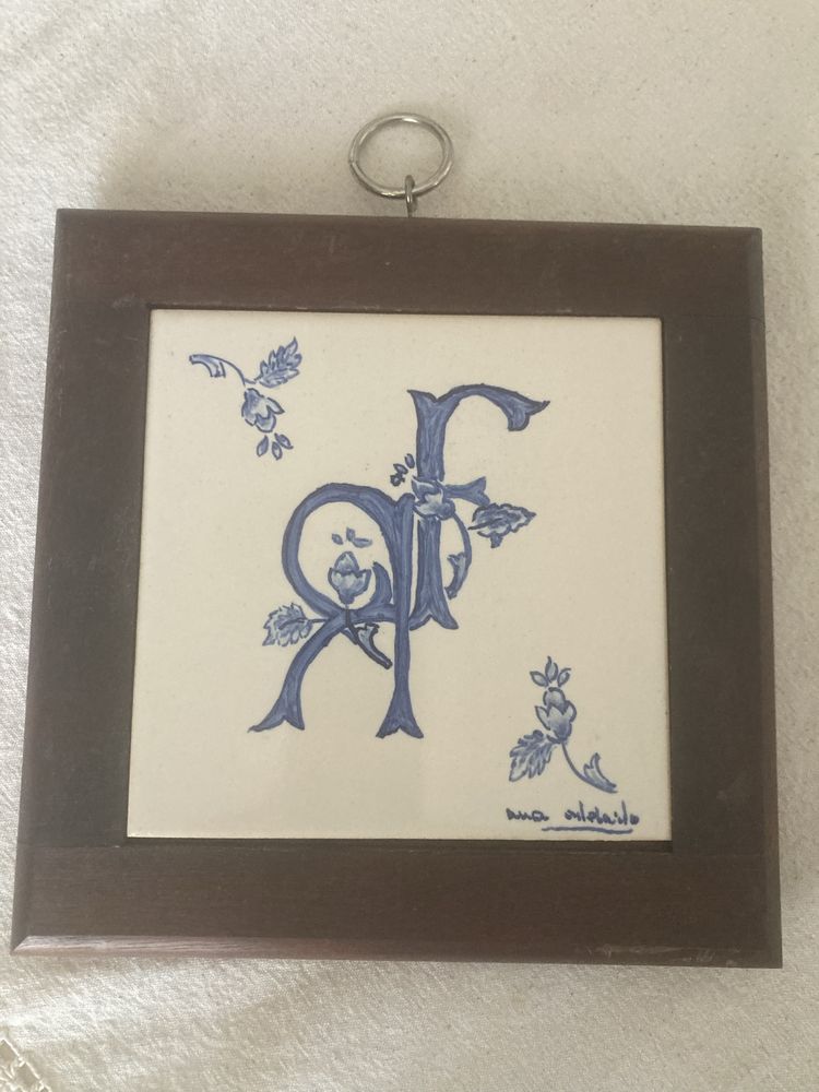 Quadro com azulejos pintados
