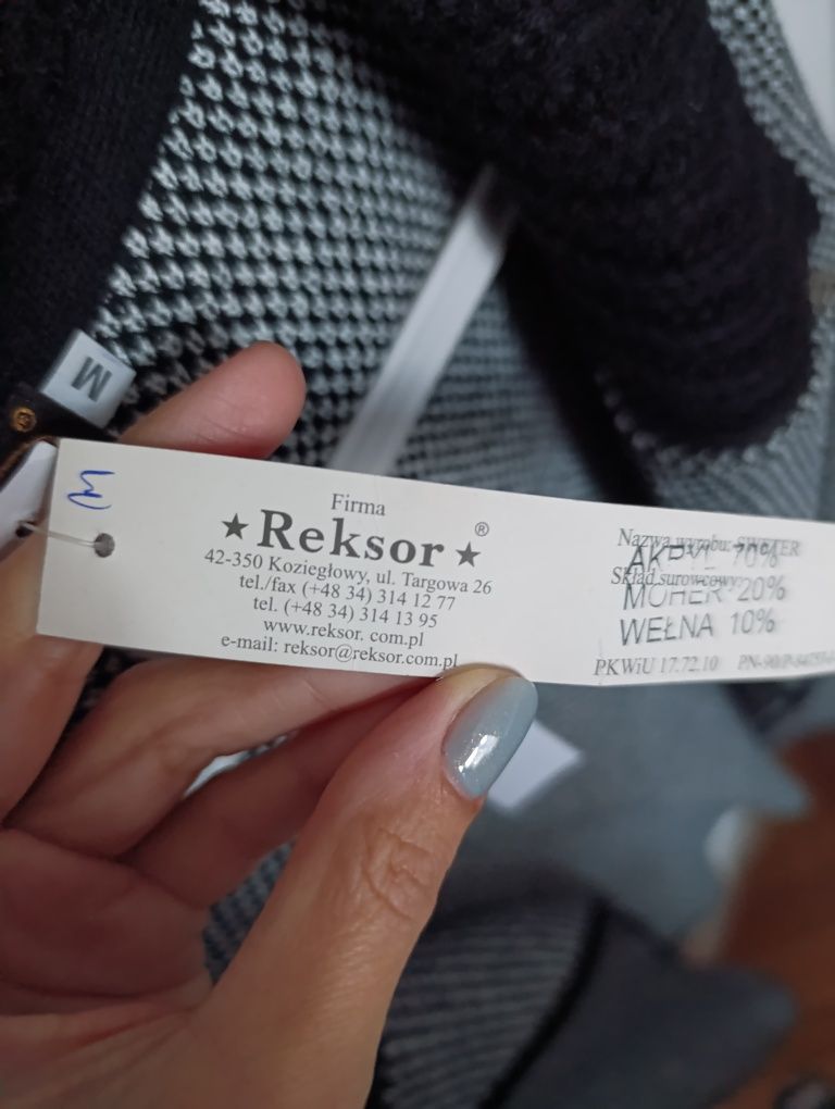 Wdzianko, narzutka kardigan z wełną i moherem