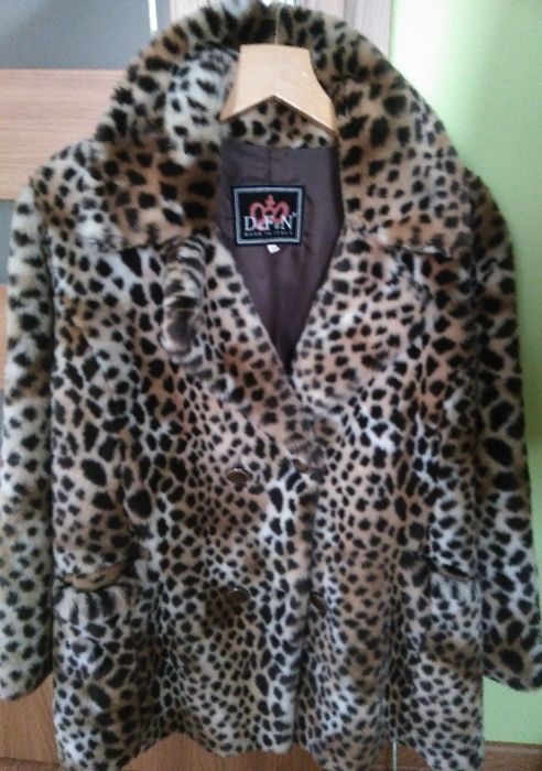 Nowe Futro w Panterke, ciepłe na zimę