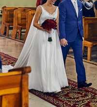 suknia ślubna w stylu greckim i akcesoria