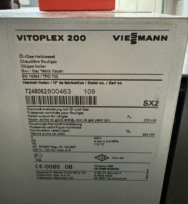 Piec Viessmann Vitoplex 200 SX2