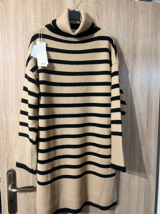 Tunika z golfem w paski