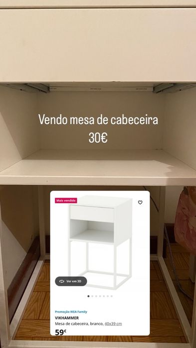 Mesa de cabeceira - Vikhammer IKEA