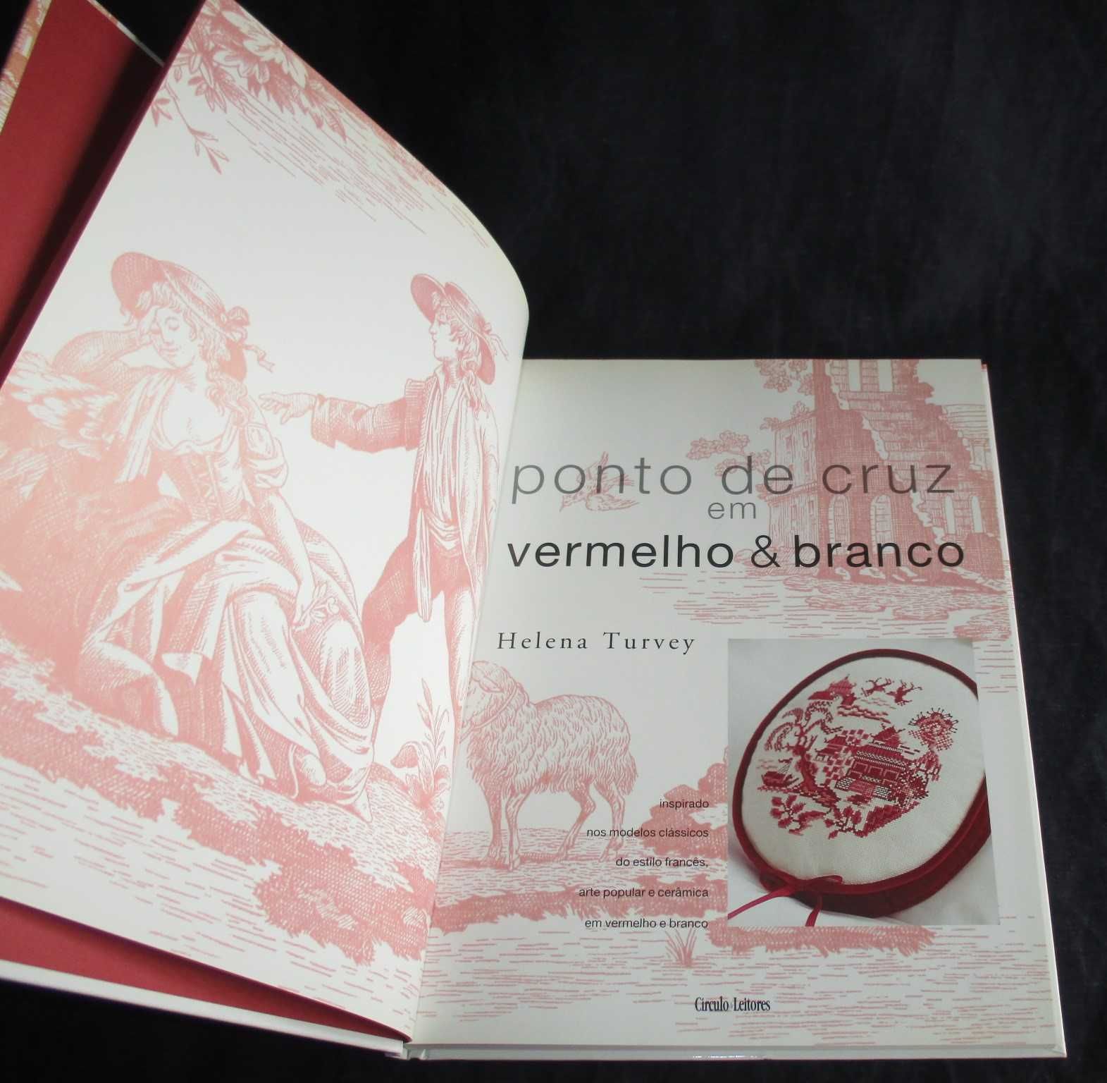 Livro Ponto de Cruz em vermelho & branco Helena Turvey