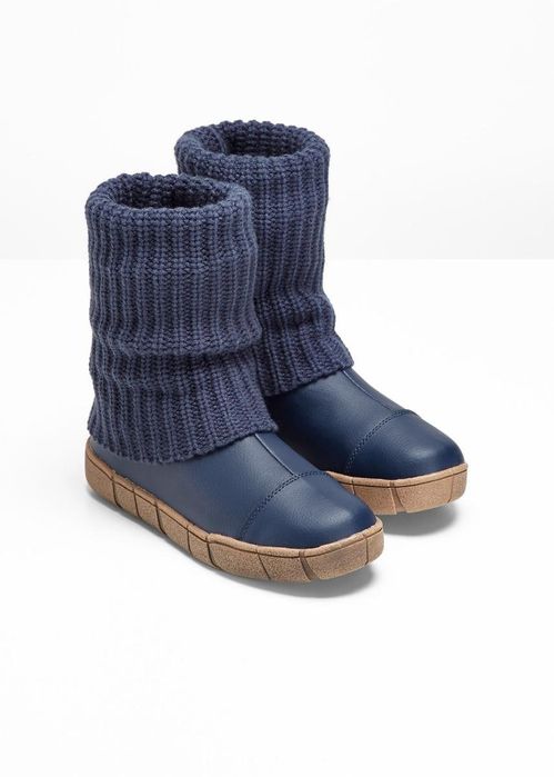 B.P.C kozaki ze skóry naturalnej ze skarpetową cholewką granatowe 41.