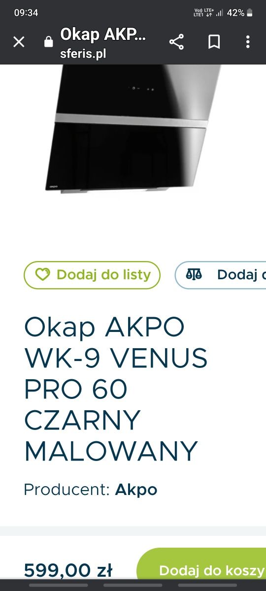 Pochłaniacz akpo wk9 venus pro