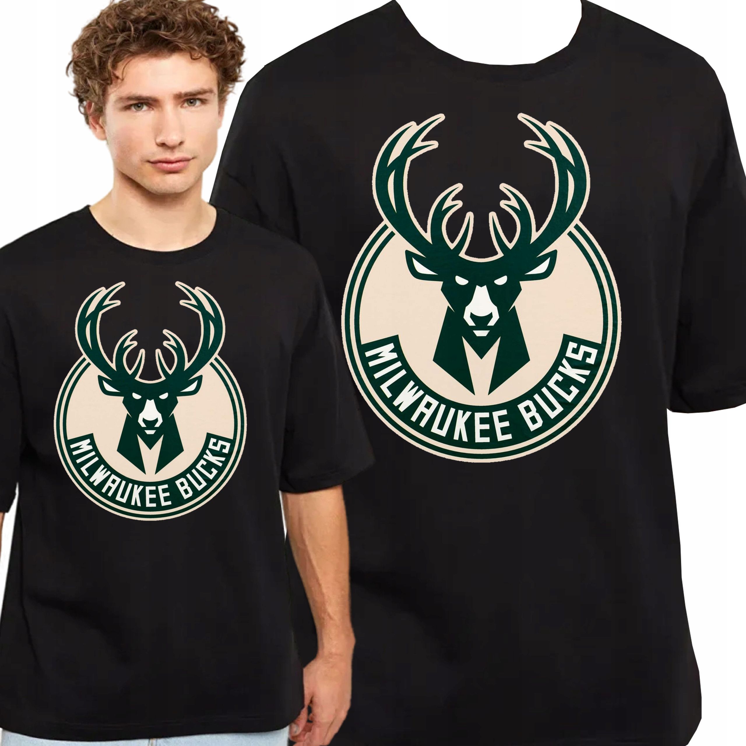 Koszulka Milwaukee Bucks Nba Prezent Jakość Bawełna S 0479 Czarna