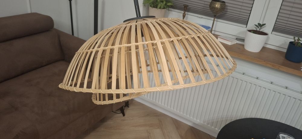 Lampa stojąca, podłogowa Boho, bambus,ratan