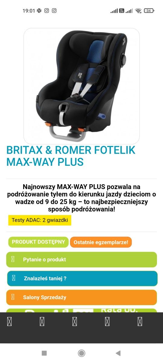 Britax Max Way Plus 9 do 25 kg Czarny