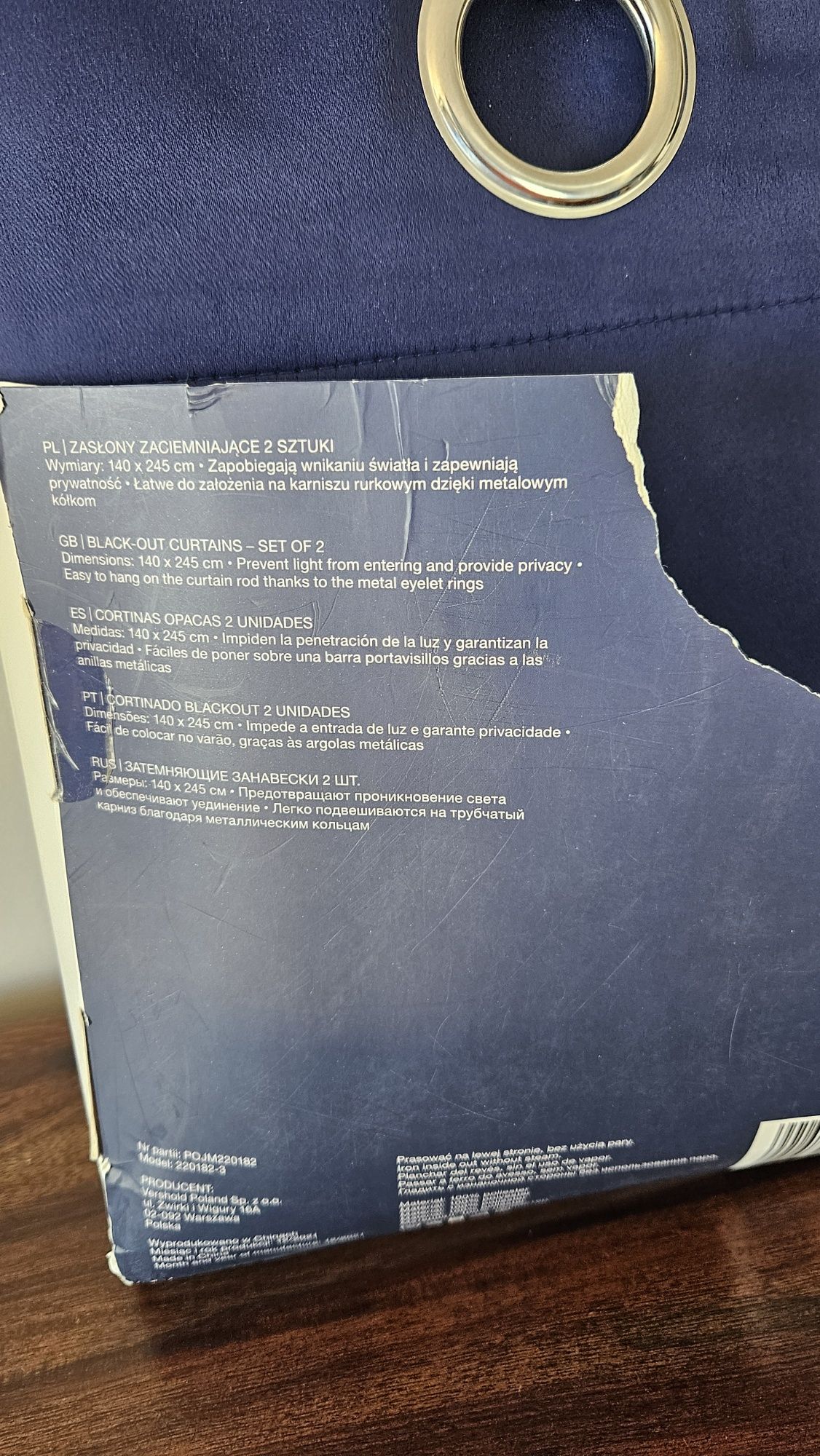 Nowe zasłony Smukee 140x245 zaciemniejące, granat