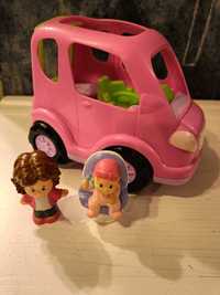 Auto mamy różowe dla dziewczynki bobas little people fisher price van