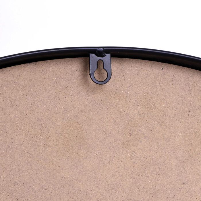 Lustro ścienne loftowe Sander 50 cm czarna rama loft boho okrągłe