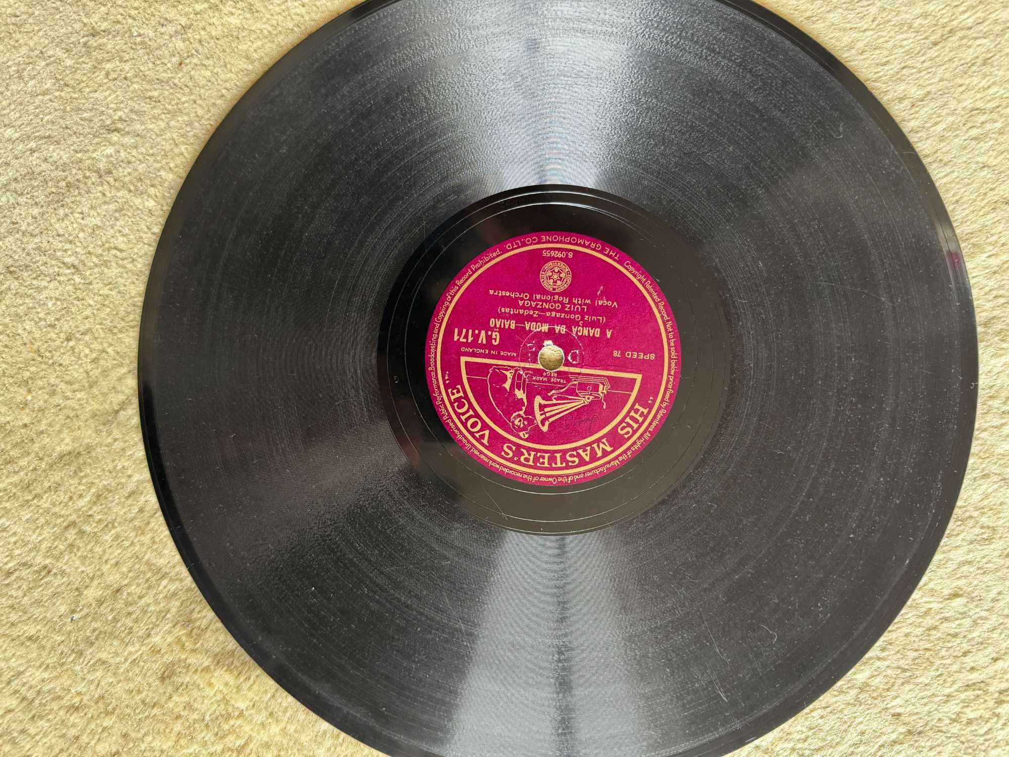 Disco de grafonola/gramofone "A dança da moda-Baião", Luiz Gonzaga