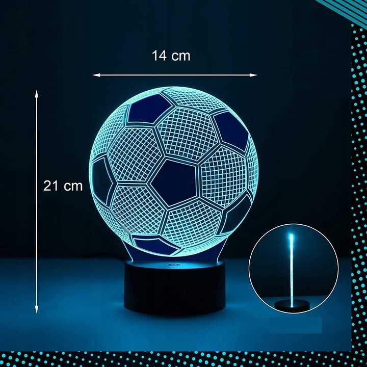 Lampka nocna w kształcie piłki nożnej 3D LED + pilot