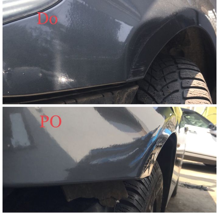 usuwanie wgnieceń z karoserii samochodu metodą PDR.