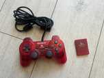 Pad SONY DualShock 2 PS2 Red Crystal Crimson Karta 8MB PlayStation 2